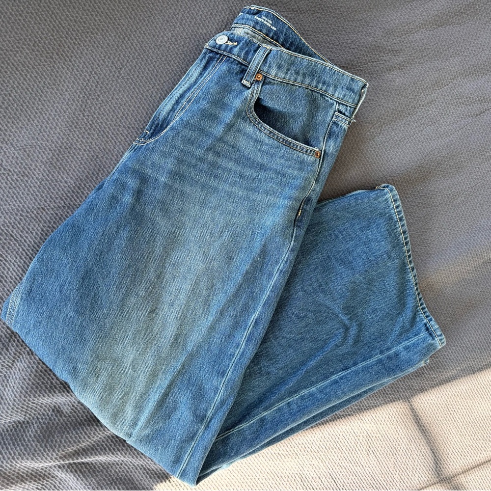 Old Navy Dark Blue Baggy Wide Leg Jeans